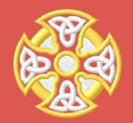 CC0174 Red Celtic Cross